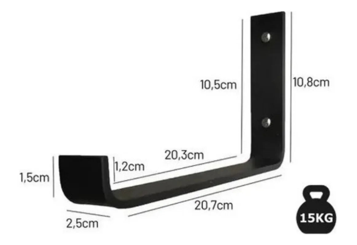 MÃO FRANCESA 10-15-20-25-30 CM 4 PEÇAS SUPORTE PRATELEIRA INVERTIDA