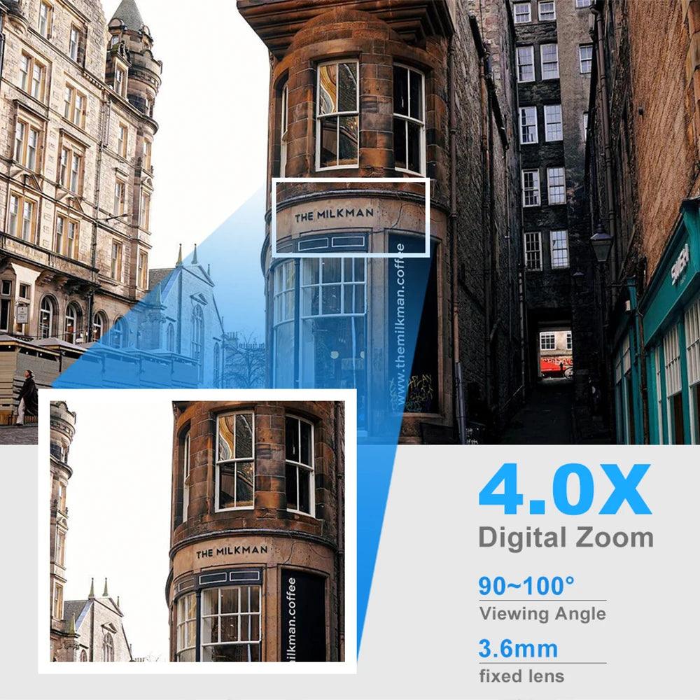 Câmera de Vigilância 1080P sem Fio à Prova d'Água com Rastreamento de Alarme 360° - TendTuddo