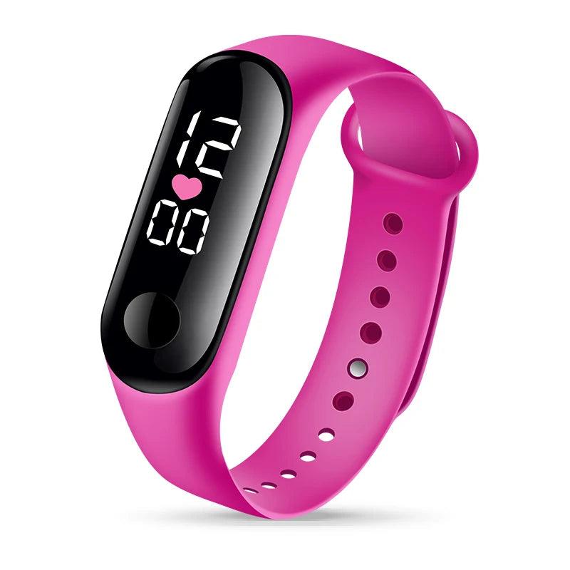Relógio Digital Simples para Homens e Mulheres, Moda Esportiva, LED Eletrônico, Pulseira de Silicone Colorida, Relógio Casual - TendTuddo