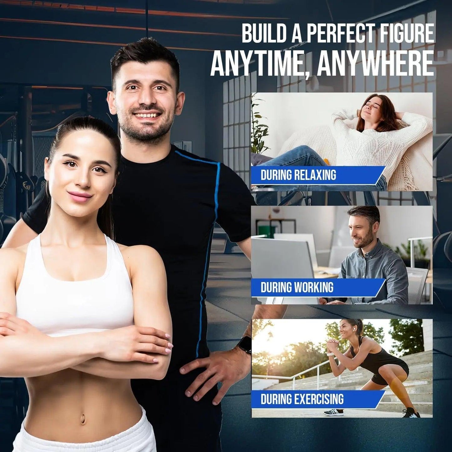 Eletroestimulador Muscular EMS Recarregável para Terapia de Massagem de Corpo Inteiro Alívio da Dor Ferramenta de Meridianos com Gel Adesivo de Reposição. - TendTuddo