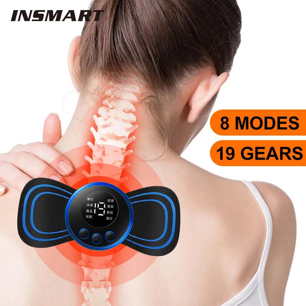 EMS Neck Massager - Mini Massageador para Alívio da Dor Muscular Cervical - TendTuddo