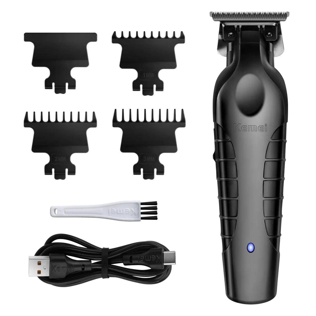 KEMEI Professional T-Outliner Barba & Aparador de Cabelo para Homens - Tecnologia sem Irritação - Aparador de Barba Elétrico Sem Fio - TendTuddo