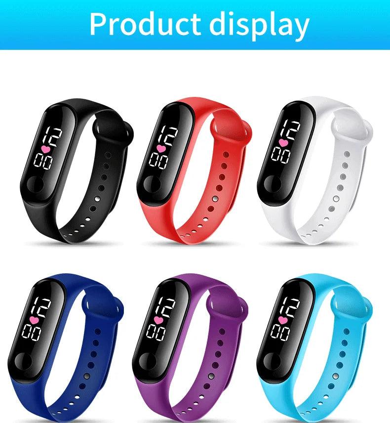 Relógio Digital Simples para Homens e Mulheres, Moda Esportiva, LED Eletrônico, Pulseira de Silicone Colorida, Relógio Casual - TendTuddo