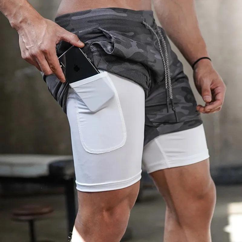 Camo Running Shorts Men Gym Sports Shorts 2 In 1 Quick Dry Workout Training Gym Fitness Jogging Short Pants Summer Men Shorts - TendTuddo