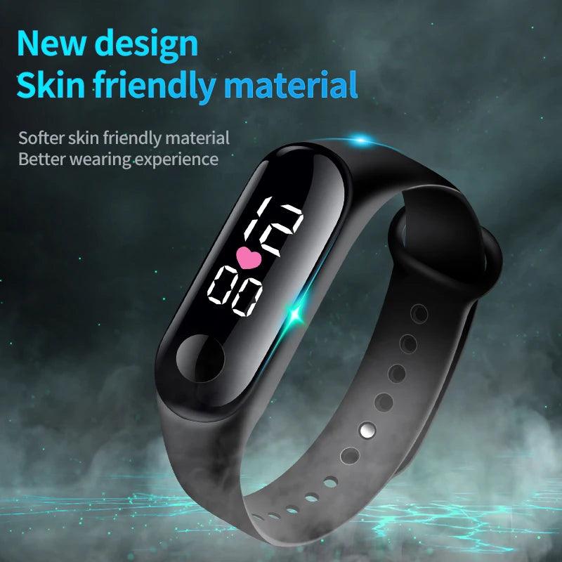 Relógio Digital Simples para Homens e Mulheres, Moda Esportiva, LED Eletrônico, Pulseira de Silicone Colorida, Relógio Casual - TendTuddo