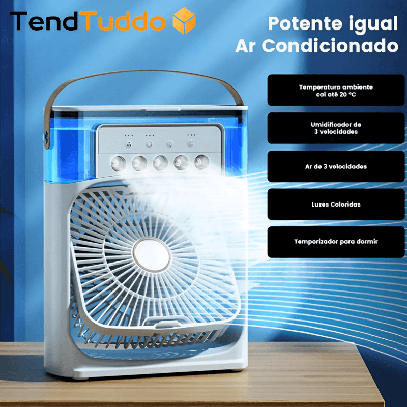 Frosty Refreshes®️ - Climatizador, Umidificado De Ar c/ Reservatório Para Água e Gelo; Portátil - TendTuddo - TendTuddo